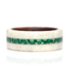 Antler Ring with Bentwood Lining and Malachite Stone