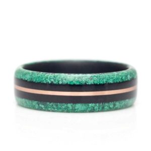 Black and Green Bentwood Ring